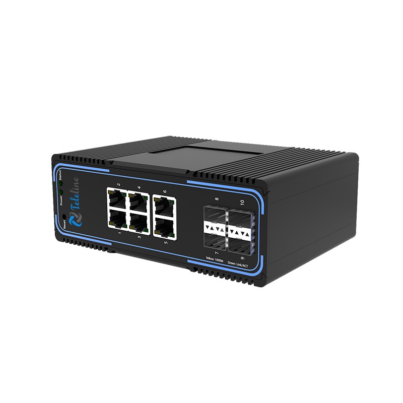 TLM500-6GT4GS 6 Ports 10/100/1000MBase and 4 SFP Slots Managed Industrial Switch