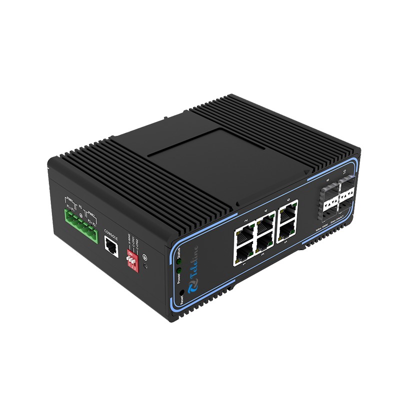 TLM500-6GT4GS 6 Ports 10/100/1000MBase and 4 SFP Slots Managed Industrial Switch