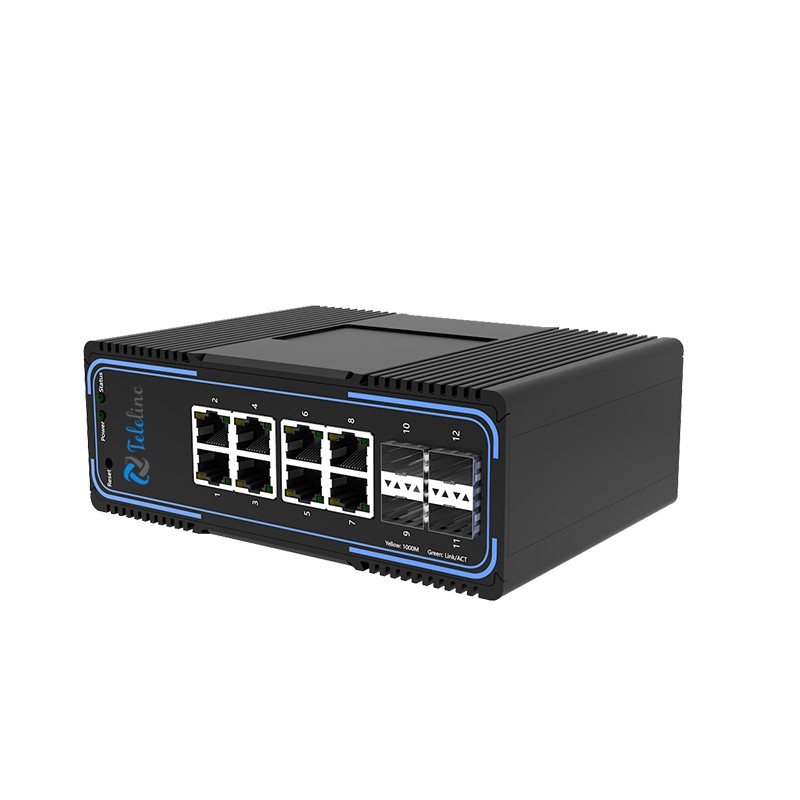 TLM500-8GT4GS 8ports 10/100/1000MBase and 4 SFP Slots Managed Industrial Switch