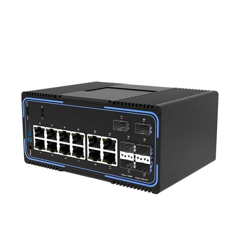 TLM505-12GT6GS 12Ports 10/100/1000MBase and 6 SFP Slots Managed Industrial Switch