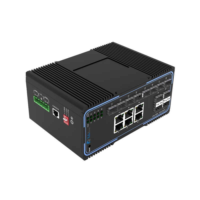 TLM505-6GT12GS 6 Ports 10/100/1000MBase and 12 SFP Slots Managed Industrial Switch