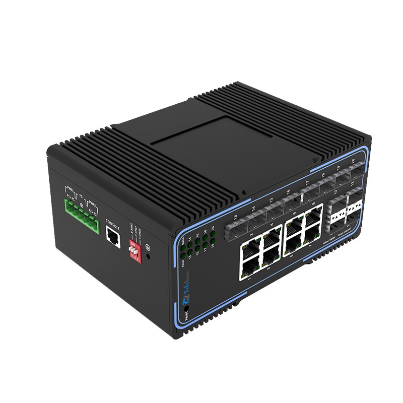 TLM505-8GT12GS 8 Ports 10/100/1000MBase and 12 SFP Slots Managed Industrial Switch