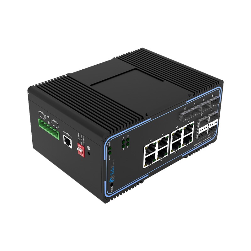 TLM505-8GT8GS 8Ports 10/100/1000MBase and 8 SFP Slots Managed Industrial Switch