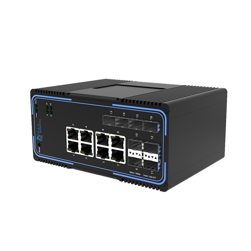 TLM505-8GT8GS 8Ports 10/100/1000MBase and 8 SFP Slots Managed Industrial Switch